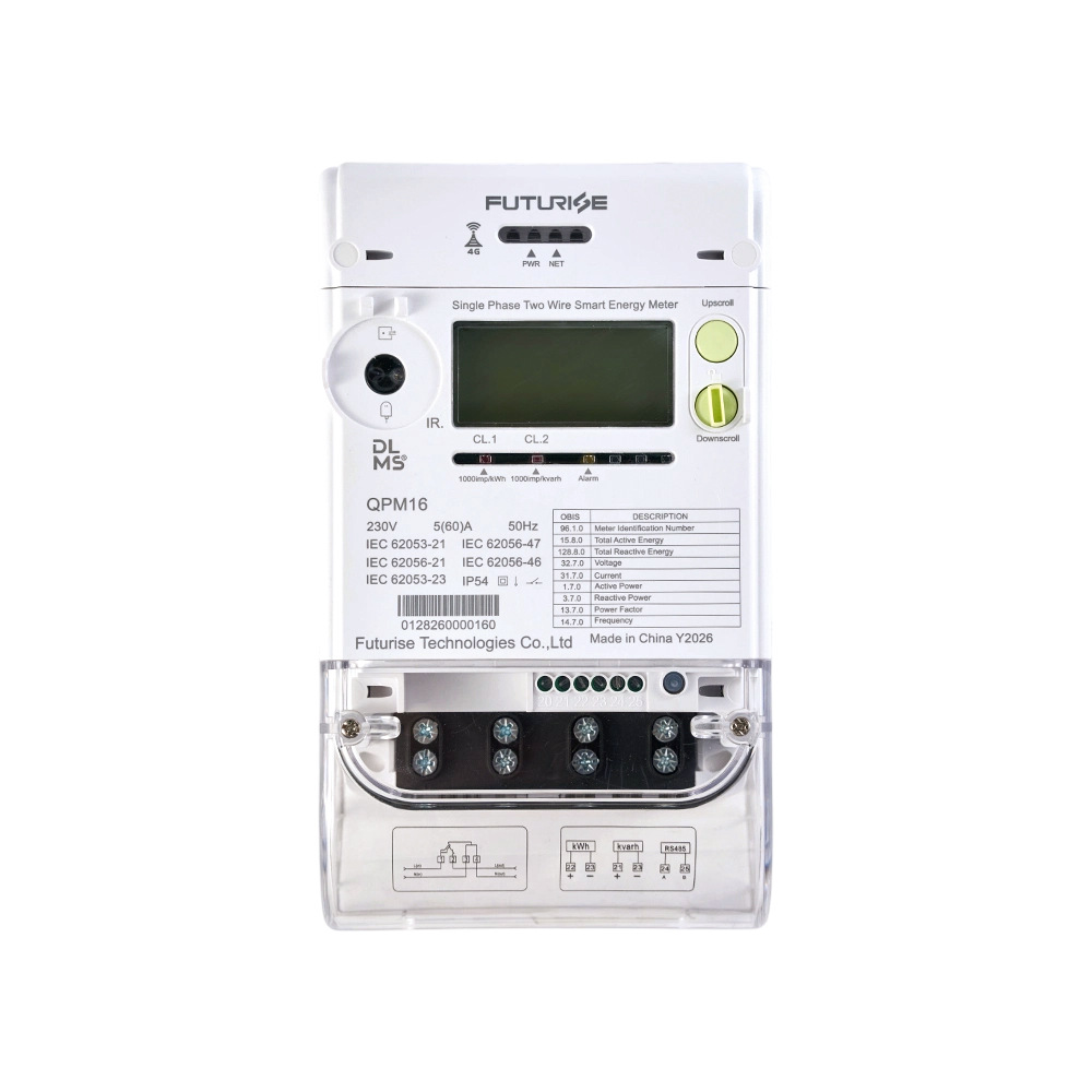 Compteur d'énergie intelligent multifonction monophasé FUTURISE QSM11-1 (télécommande prise en charge)