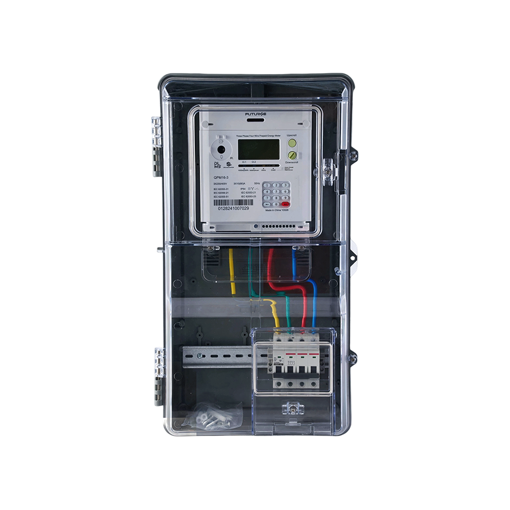 Boîte de compteur électrique triphasée à double fenêtre en polycarbonate FUTURISE PC pour projet de distribution d'énergie