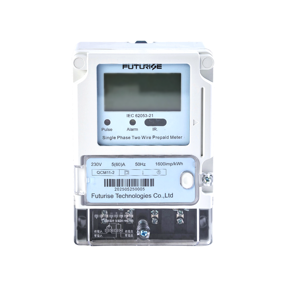 Compteur d'énergie pour carte à puce prépayée monophasée FUTURISE QCM12 (module sans fil en option)