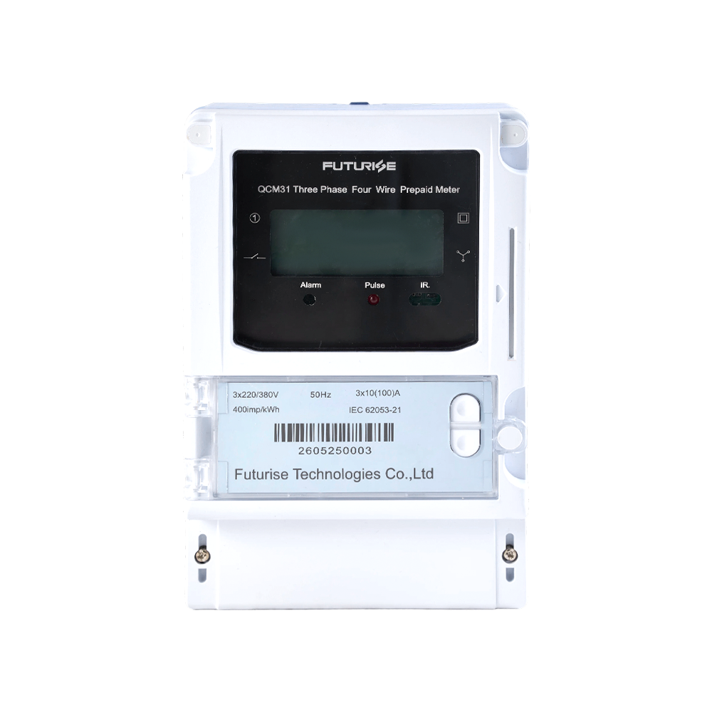 Compteur d'énergie prépayé à carte IC triphasée FUTURISE QCM31 pour usine et bâtiment commercial