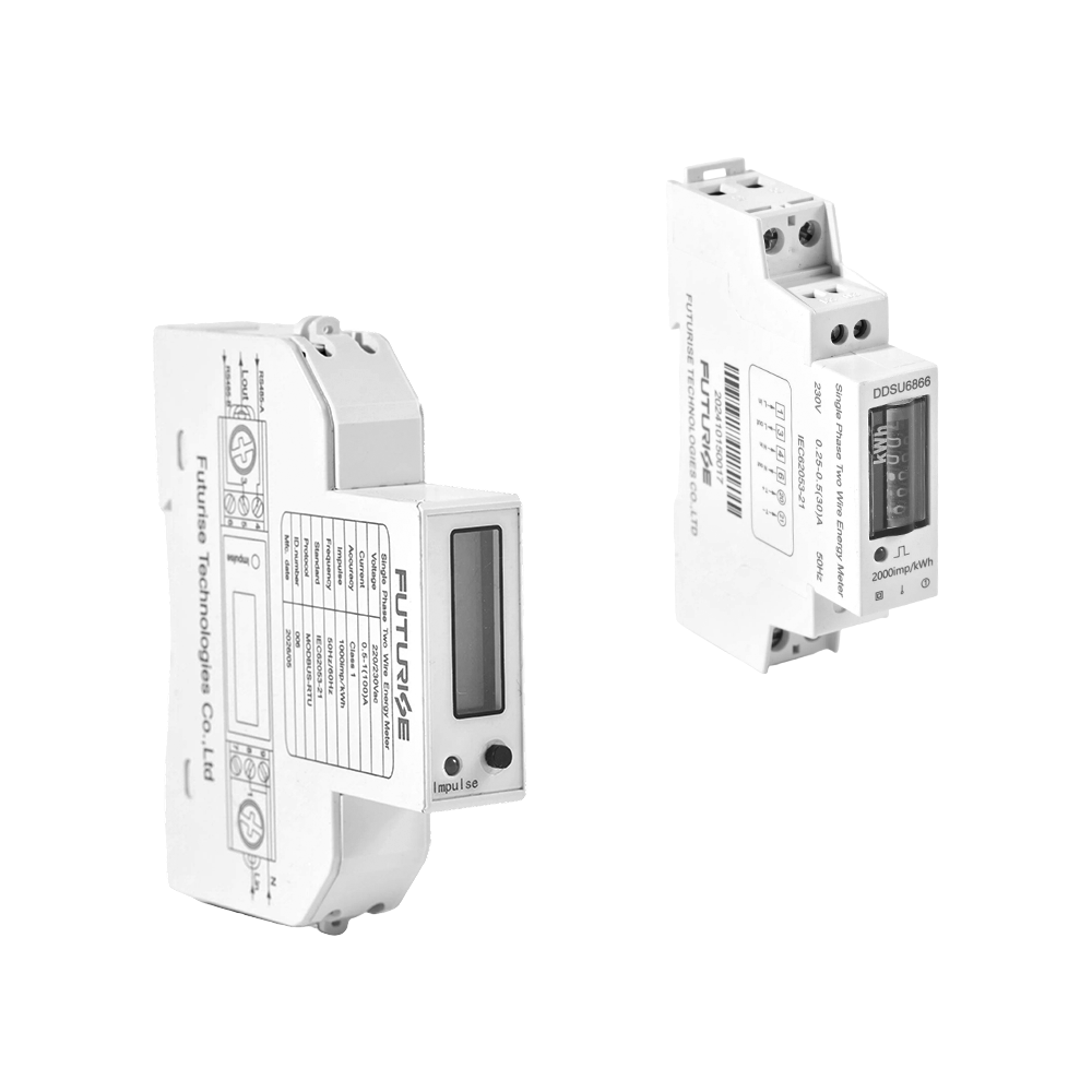 Compteur d'énergie monophasé 1 pôle DIN Rail FUTURISE QDM11-1 Écran LCD Compteur de kWh en option